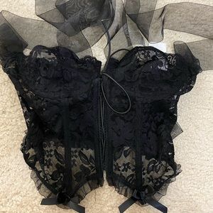 Floral lace corset top